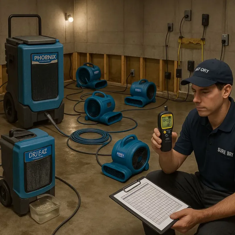 Structural Drying and Dehumidification process in Merrill, WI